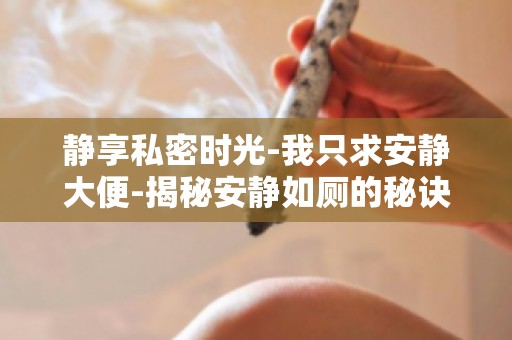 静享私密时光-我只求安静大便-揭秘安静如厕的秘诀